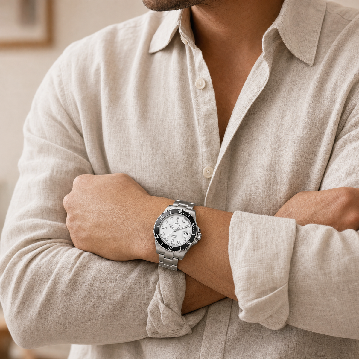 Herrenuhr Johannes 8:12 - Stahl - Fidelis