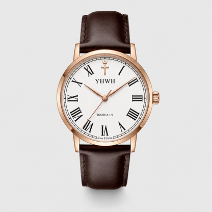 Herrenuhr Josua 1:9 - Lederarmband - Fidelis