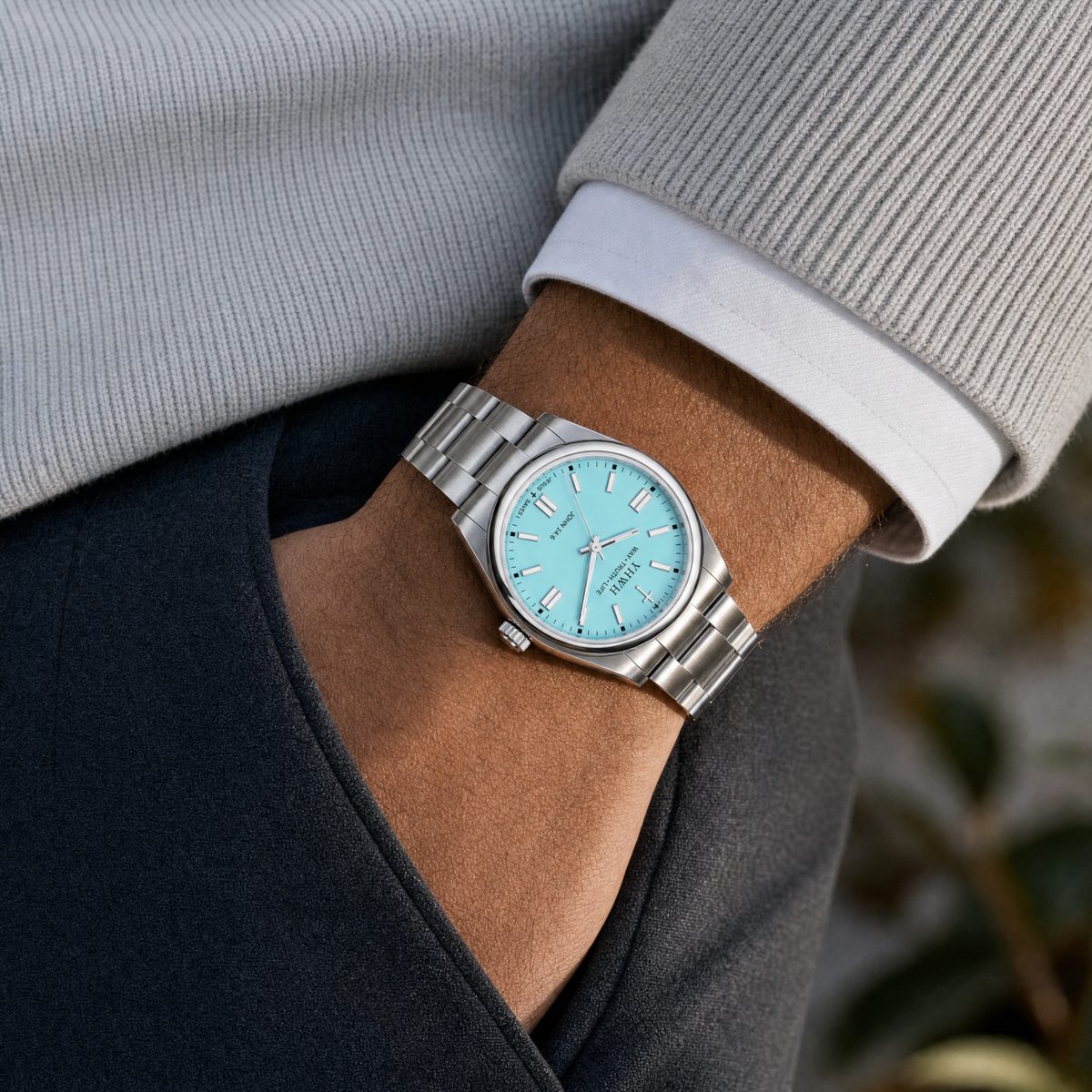 Herrenuhr Weg, Wahrheit, Leben - Tiffanyblau - Fidelis