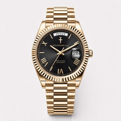 Herrenuhr Philipper 4:13 - Goldfarben - Fidelis