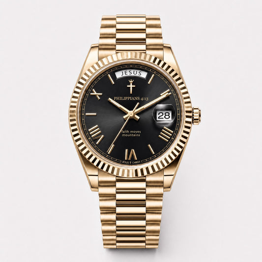 Herrenuhr Philipper 4:13 - Goldfarben - Fidelis