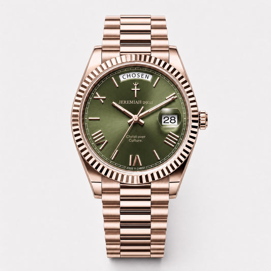 Herrenuhr Jeremia 29:11 - Roségoldfarben - Fidelis