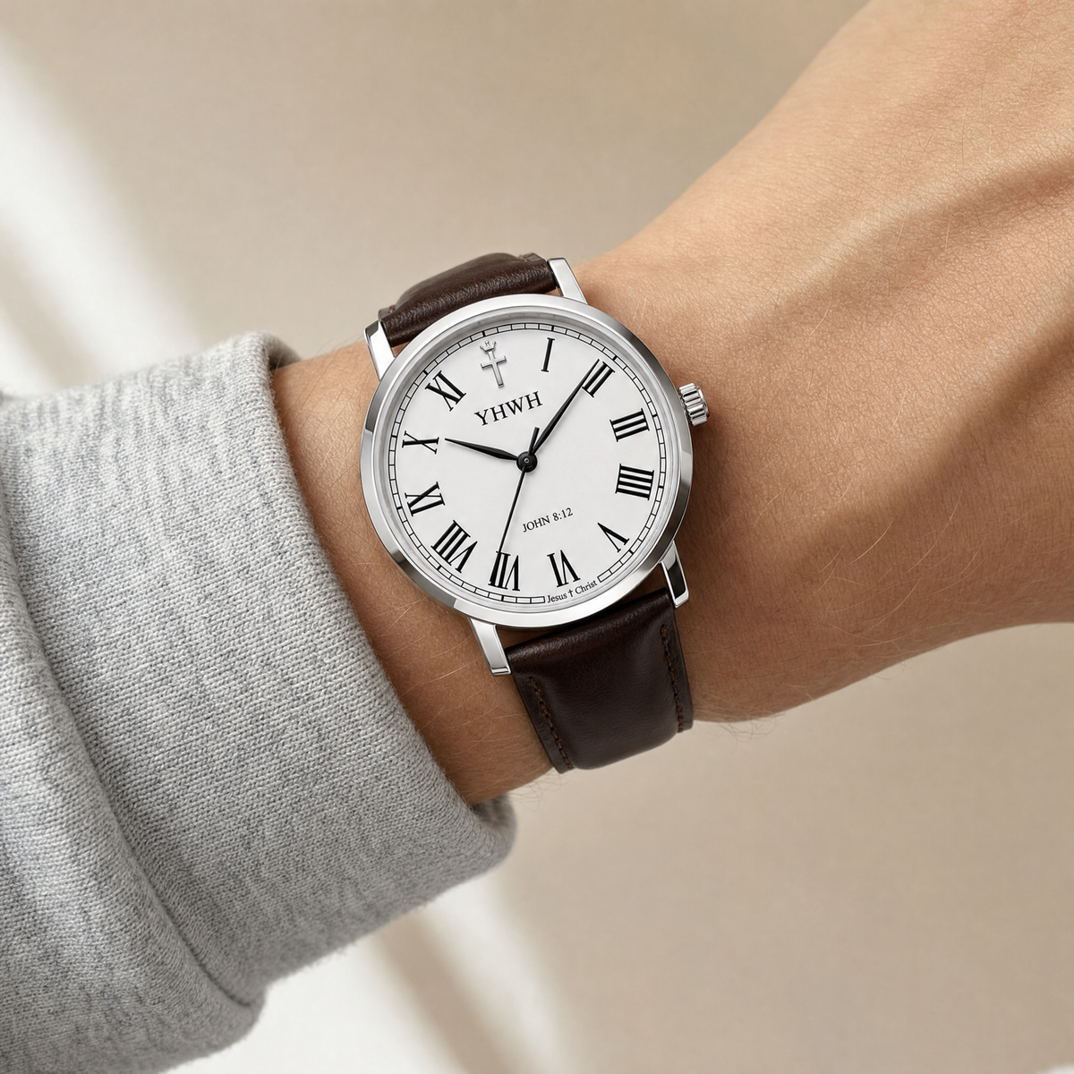 Herrenuhr Johannes 8:12 - Lederarmband - Fidelis