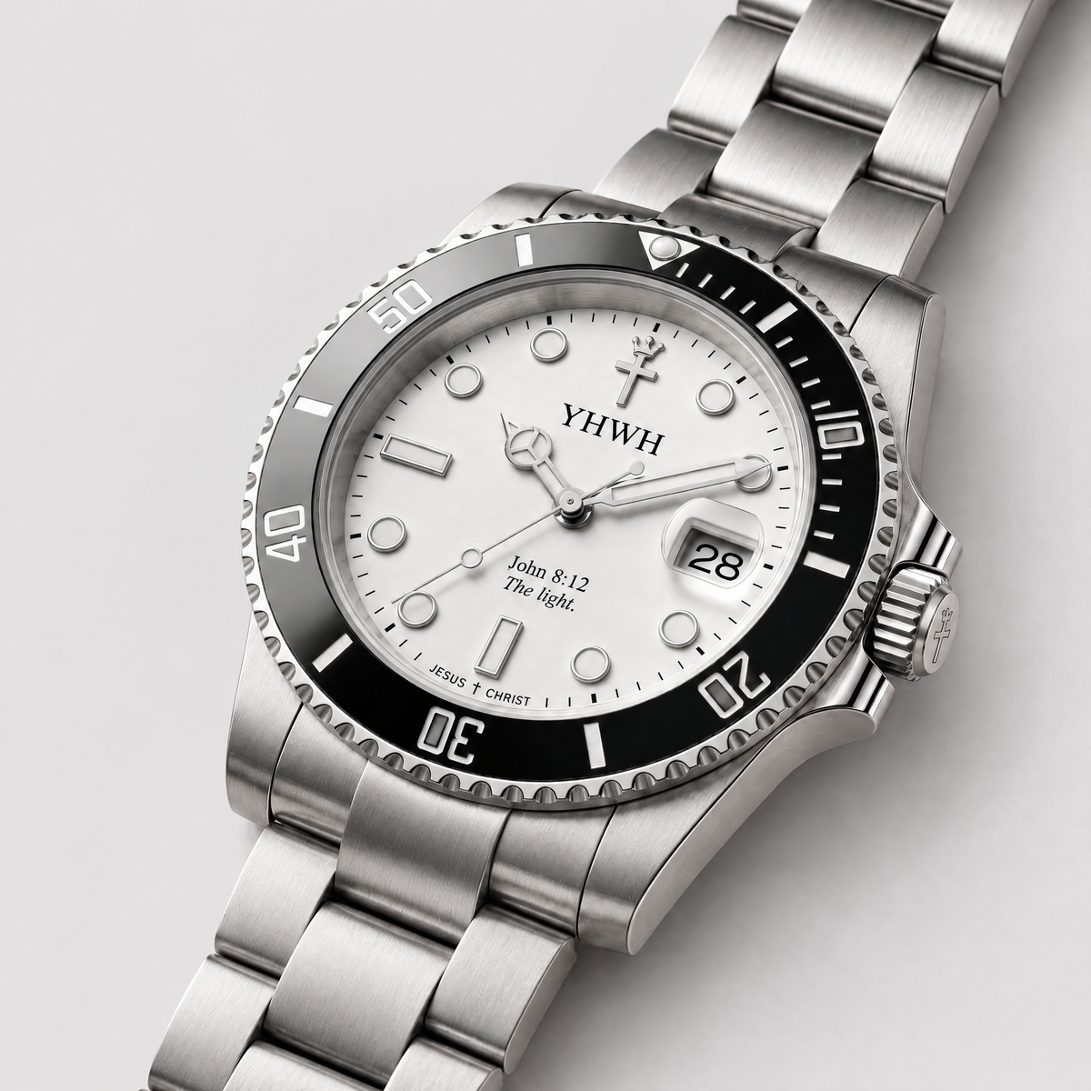 Herrenuhr Johannes 8:12 - Stahl - Fidelis