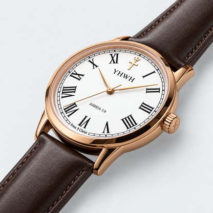 Herrenuhr Josua 1:9 - Lederarmband - Fidelis