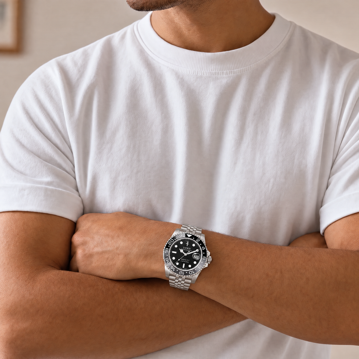 Herrenuhr Hebräer 12:2 - Schwarz-Grau - Fidelis