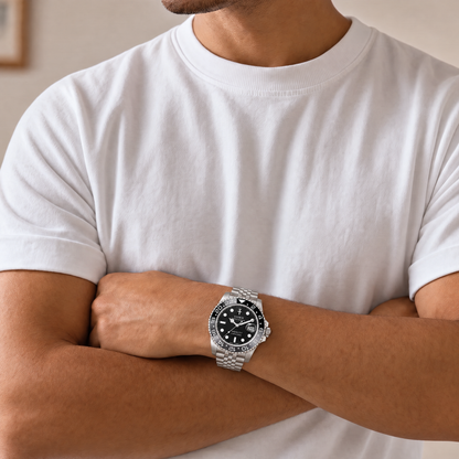 Herrenuhr Hebräer 12:2 - Schwarz-Grau - Fidelis