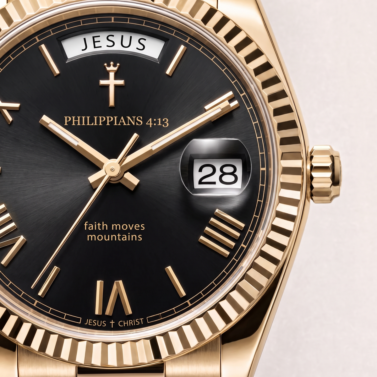 Herrenuhr Philipper 4:13 - Goldfarben - Fidelis
