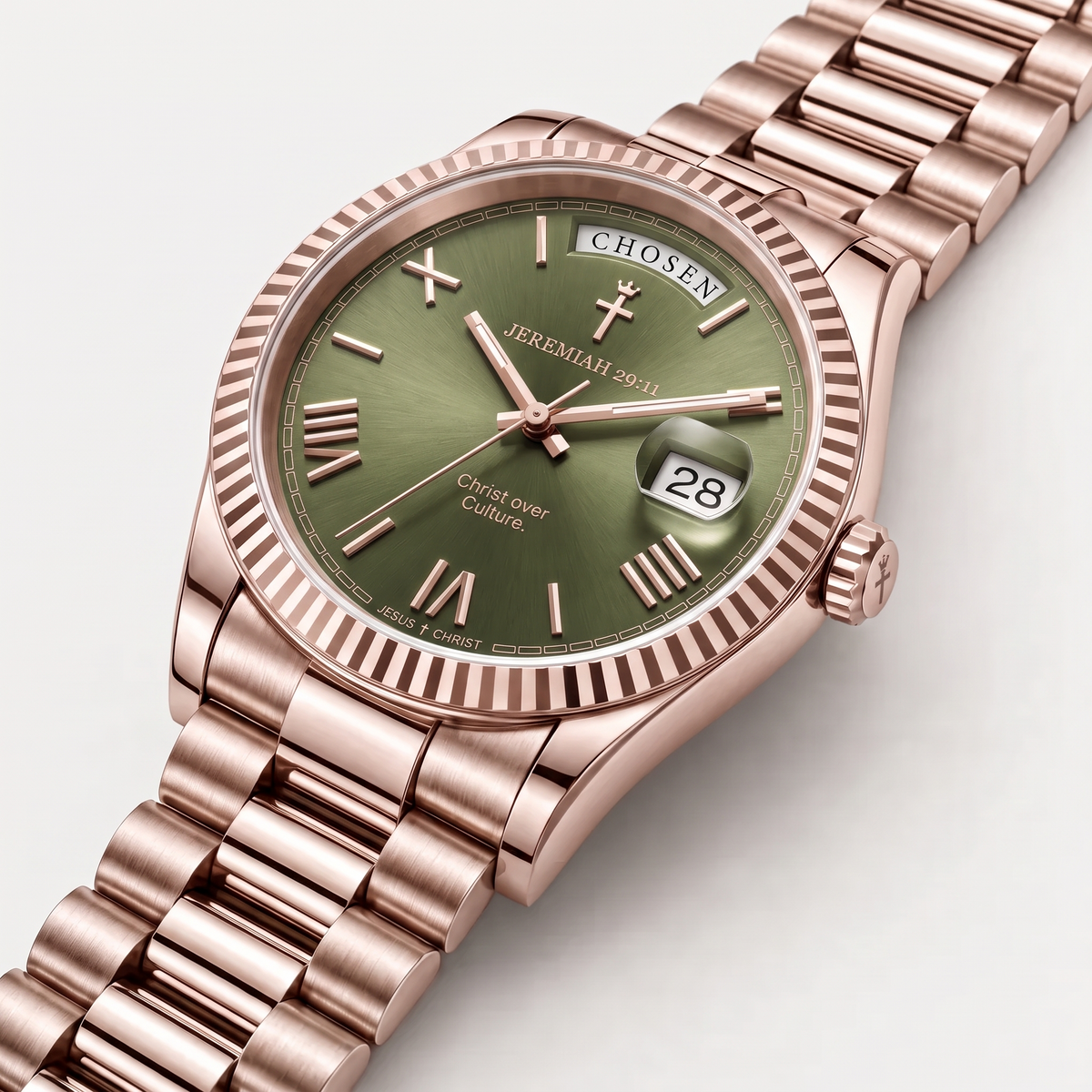 Herrenuhr Jeremia 29:11 - Roségoldfarben - Fidelis