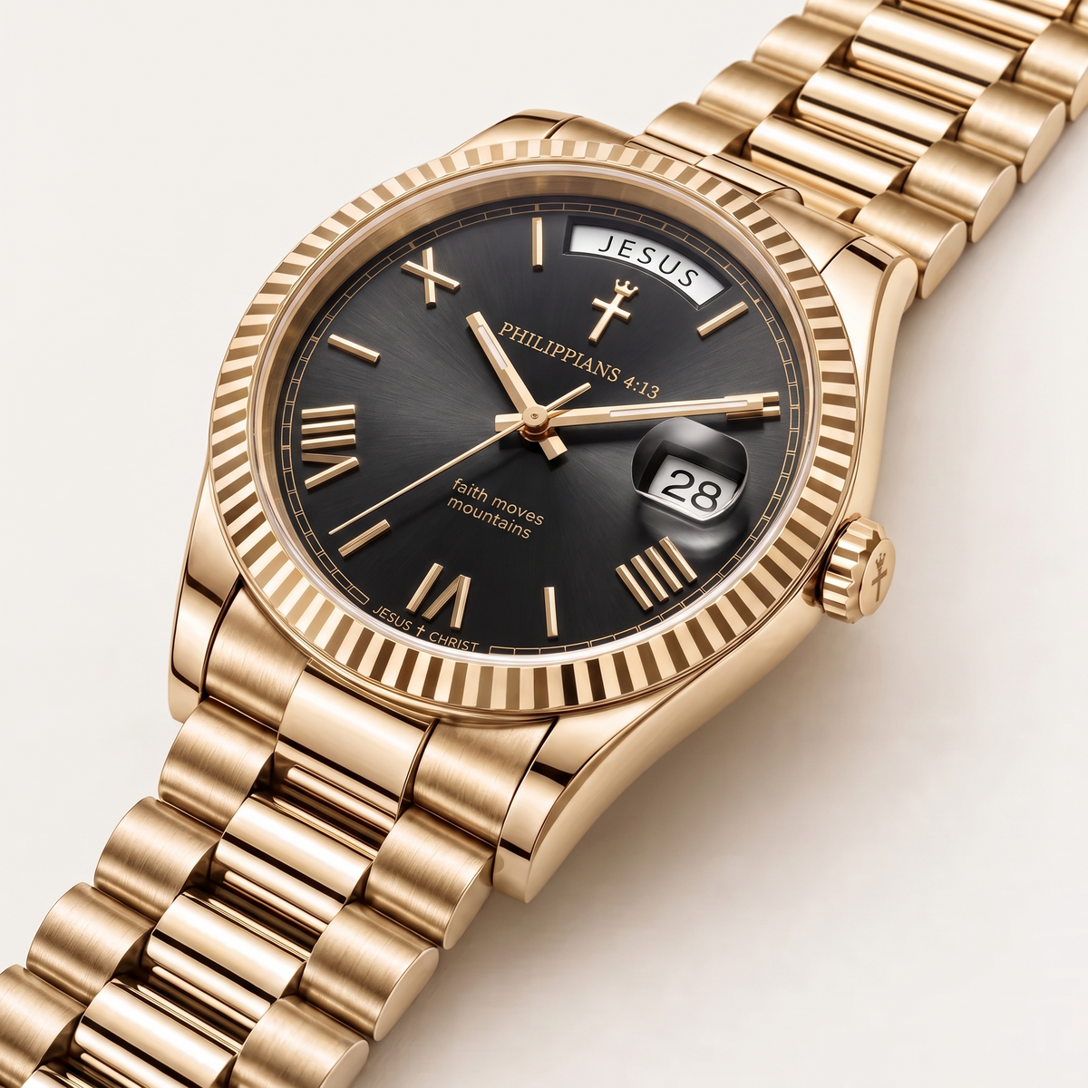 Herrenuhr Philipper 4:13 - Goldfarben - Fidelis