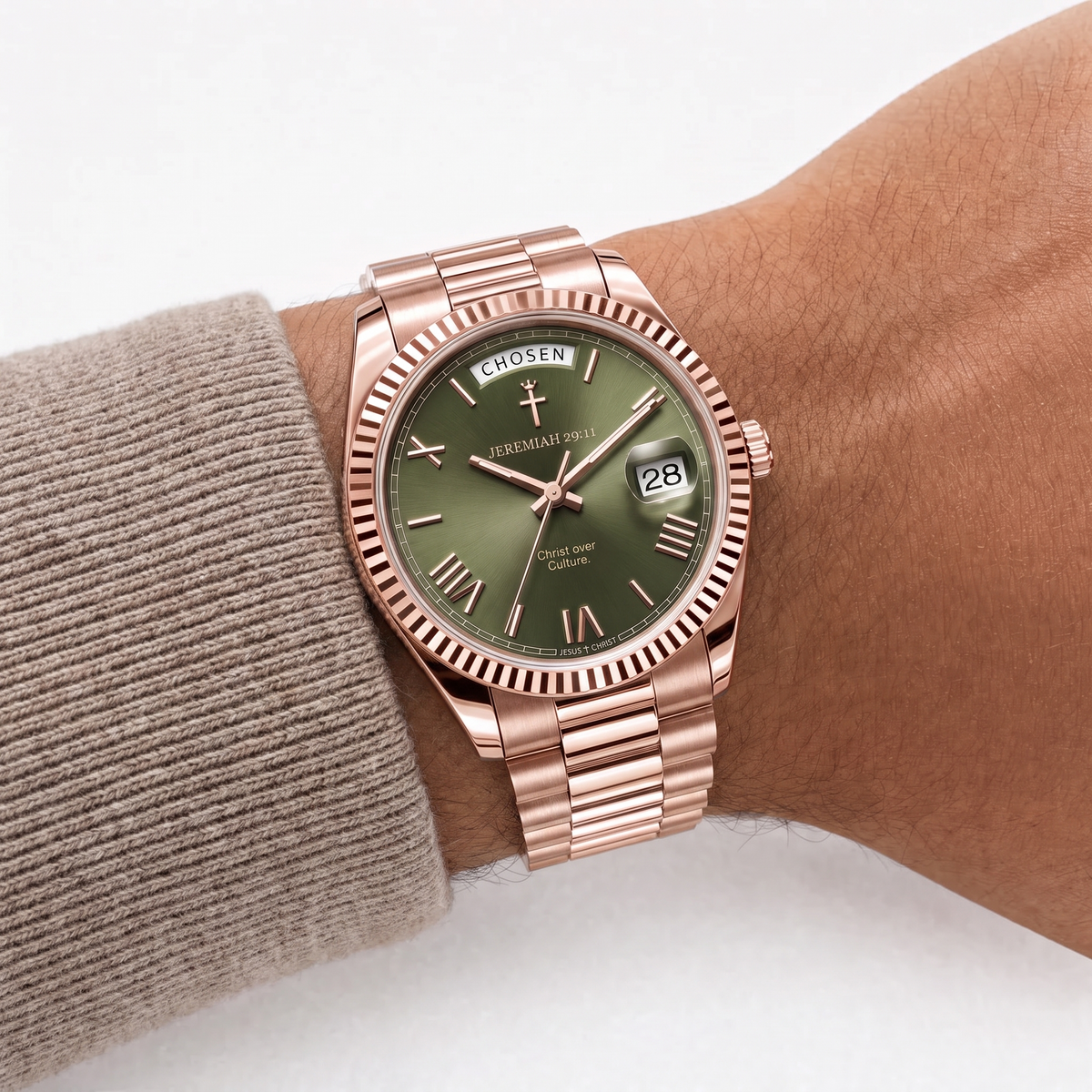 Herrenuhr Jeremia 29:11 - Roségoldfarben - Fidelis