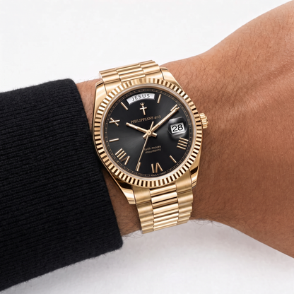 Herrenuhr Philipper 4:13 - Goldfarben - Fidelis